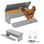 Hengda mangeoire poules automatique - distributeur 5kg avec p�dale cuill�re inox et gants anti - rongeur ...