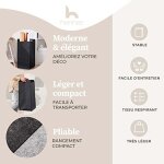 Hennez paniers linge feutre 80l gris fonc� - corbeille linge robuste - bac linge pliable poign�es - pani�re ...