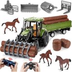 Herenear tracteur tlcommand enfant 24 ghz - jouet ferme avec remorque et grappin cadeau idal ds ...