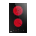 Hermitlux plaque vitrocramique 2 foyers 29 cm 9 niveaux de puissance 3300w commande tactile