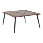 Hesp�ride - table de jardin bistro carr�e en acier et c�ramique 8 places lambada - graphite