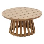 Hesp�ride - table de jardin dappoint ronde grand mod�le en bois osuna - marron