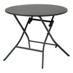 Hesp�ride - table de jardin pliante ronde 4 places greensboro - gris graphite