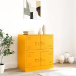 Highboardcommode elégantbuffet jaune moutarde 67x39x73cm acier sqzr193954 home - living Highboardcommode elégantbuffet jaune moutarde 67x39x73cm acier sqzr193954 home - living