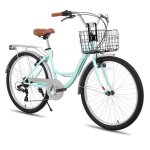 Hiland 26 pouces vlo de ville pour femmes - 7 vitesses freins double scurit cadre bas garde - boue ...