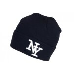 - hip hop honour - bonnet new york bleu et blanc en laine tendance et chaude nevy - bleu
