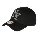 - hip hop honour - casquette ny paillettes argent et noire fashion basebal stazky - noir