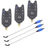 Hirisi lot de 3 dtecteurs de touche pour pche  la carpe - finition caoutchouc - bleu a60