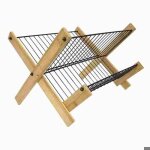 Hit egouttoir � vaisselle pliable en m�tal / bambou ht - 24501444