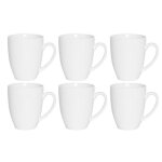 Hit set de 6 tasses en porcelaine 375 ml blanc ht - 27020692