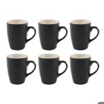 Hit set de tasses � caf� et � th� en porcelaine 6 pcs 340 ml noir / cr�me ht - 24304297