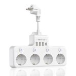 Hitrends bloc multiprises 8 - en - 1 4 prises eu et 3 usb - a 1 usb - c interrupteurs individuels cble ...