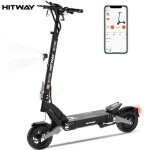 Hitway trottinette �lectrique pliable - pneus gonflables 10 - 1600w cr�te - app - batterie 48v 28. 6ah ...