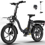 Hitway vlo lectrique 20 pliant argent 36v 15. 6ah batterie amovible moteur 250w 7 vitesses app porte ...