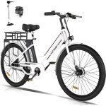 Hitway v�lo �lectrique 27. 5 - moteur 250w - batterie au lithium amovible 36v 13ah - app - blanc + hitway ...