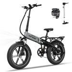 Hitway v�lo �lectrique pliable 20�4. 0 pneus larges - batterie 48v 13ah - ebike adulte ville 250w - vtt ...