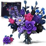 Hiweego bouquet 17 fleurs � construire avec led ? roses lavande et violette kit botanique sans vase d�coration ...