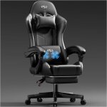 Hlonone chaise gaming massante sige de bureau rglable chaise gamer avec coussin lombaire massant et ...