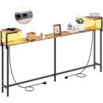 Hlonone led console meuble console entree avec prise intgre & port usb table console fine 20 cm de ...