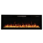Homavo 36 chemin�e �lectrique 1000 / 2000w flamme 3d bandeau led t�l�commande minuterie s�cutit� surchauffe ...