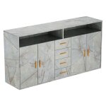 Homavo buffet bg1 - l avec 4 tiroirs 2 portes et compartiments ouverts ? commode - l / h / p : 160 x ...