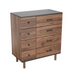 Homavo commode  huit tiroirs 74x40x87 cm couleur noyer
