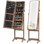 Homcom - armoire à bijoux - mdf - 46x36. 5x151. 5cm - marron Homcom - armoire à bijoux - mdf - 46x36. 5x151. 5cm - marron