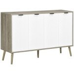 Homcom - buffet de cuisine - panneau de particules - 120x35x77. 4cm - blanc et gris