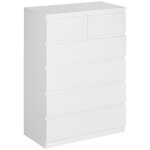Homcom - commode - panneau de particules - 80x39x115cm - blanc