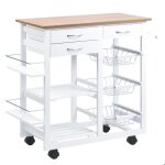 Homcom - desserte - bois - 92x37x82cm - blanc