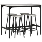 Homcom - ensemble table haute et 4 tabourets - m�tal - 110x50x895cm - gris