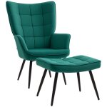 Homcom - fauteuil relax - tissu aspect velours (100% polyester) - 72x80x99cm - vert