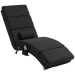 Homcom - fauteuil relax - tissu effet lin (100% polyester) - 56x168x84cm - noir Homcom - fauteuil relax - tissu effet lin (100% polyester) - 56x168x84cm - noir