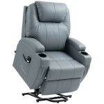 Homcom - fauteuil releveur - polyuréthane - 84x90x112cm - gris Homcom - fauteuil releveur - polyuréthane - 84x90x112cm - gris