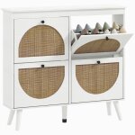 Homcom - meuble  chaussures - panneau de particules - 105x24x97. 5cm - blanc