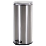 Homcom poubelle  pdale en acier inoxydable 30l corbeille  dchets avec seau intrieur et couvercle ...