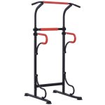 Homcom - station de musculation - acier - 98x84x219cm - nooir rouge