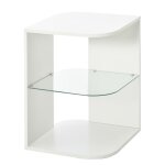 Homcom - table dappoint - design contemporain - tagre en verre tremp - 40 x 40 x 56 cm - blanc