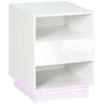 Homcom - table de chevet - panneau de particules - 40x40x55cm - blanc