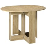 Homcom - table à manger pliable - panneaux de particules - 104x76x73. 7cm - chêne Homcom - table à manger pliable - panneaux de particules - 104x76x73. 7cm - chêne