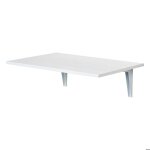 Homcom table pliable mural table abattable en bois pour cuisine chambre charge 10 kg blanc 60x40x20 cm ...