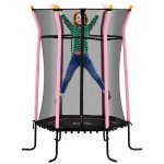 Homcom - trampoline - acier - 1635 x 1635 x 190 cm - rose