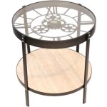 Home deco factory hd6447 table basse d'appoint ronde horloge noir beige et transparent métal bois et ... Home deco factory hd6447 table basse d'appoint ronde horloge noir beige et transparent métal bois et ...
