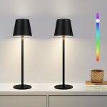 Homefire lot de 2 lampe de chevet led avec piles - blanc touch dimmable sans fil lampe  poser pour intrieur ...