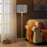 Homefire e27 lampadaire moderne avec abat - jour étoilé - tissu et métal - gris or - 39 x 39 x 144 cm ... Homefire e27 lampadaire moderne avec abat - jour étoilé - tissu et métal - gris or - 39 x 39 x 144 cm ...
