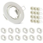 Homefire kit 12 spots gu10 cadre encastrable blanc douilles 230 v 50 mm métal orientable 30° pour led ... Homefire kit 12 spots gu10 cadre encastrable blanc douilles 230 v 50 mm métal orientable 30° pour led ...