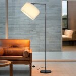 Homefire lampadaire 1 flamme e27 - banc moderne tissu r�glable � 180 lampe de salon avec interrupteur ...