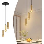 Homefire lampe suspendue 3 ampoules suspension dor�e e27 lampe de salle � manger industrielle table � ...