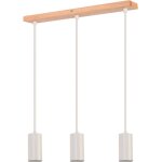 Homefire lampe  suspension 3 flammes gu10 - vintage blanc lampe  suspension bois design pour salon ...