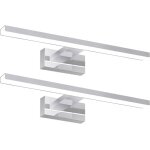 Homefire led 2pcs lampe miroir - chrome 40 cm 8 w �tanche ip44 moderne blanc neutre 4000 k applique mural ...